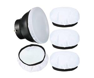 VOANZO Lot de 4 chaussettes diffuseurs blanches douces de 17,8 cm qui adoucit la sortie de lumière pour studio stroboscopique, portrait, photographie et prise de vue vidéo