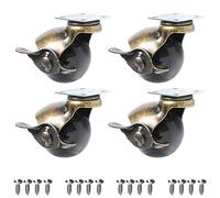 VOANZO Lot de 4 roulettes à billes de 5,1 cm en laiton antique à 360 degrés pour meubles, armoires, fauteuils roulants