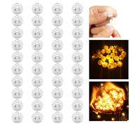 VOANZO Lot de 50 mini ballons lumineux ronds à LED blanc chaud pour décoration de fête, Halloween, mariage
