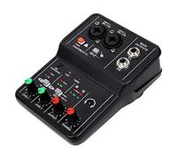 VOANZO Mini mixeur audio pour PC USB Mixeur 2 canaux Microphone/guitare XLR + 6,35 mm stéréo 3,5 mm en alimentation fantôme 48 V