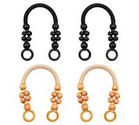 VOANZO pièces en Bois perlé Sac poignées Bricolage Sac à Main poignée U-Forme Sac à Main poignées Bricolage Remplacement pour Sac Faisant Sac à bandoulière Sac à Main Bricolage personnalisé Sac