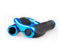 VOANZO Poignées de Guidon de vélo, poignées de Guidon de vélo de Montagne de Conception Ergonomique en Caoutchouc de vélo de Montagne, avec Embouts de Barre, Protecteur Confortable (Noir + Bleu)