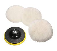 VOANZO tampons tampons de Polissage, Laine de Polissage Bonnets de Polissage de Voiture de 6 Pouces, Kits de tampons tampons avec Pack Adaptateur de Foret M16 de 5 pièces