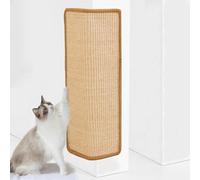 Voarge 1 tapis griffoir en sisal pour chat - 30 x 60 cm - Carton à gratter d'angle pour chat - Protège les tapis (marron)