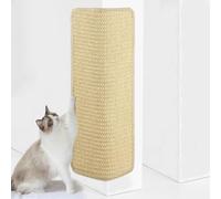 Voarge 1 tapis griffoir en sisal pour chat - 30 x 60 cm - Carton à gratter d'angle pour chat - Protège les tapis (beige)