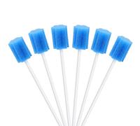 Voarge 100 pièces Bâtonnets de soins buccaux Coton-tiges jetables Éponge pour la bouche Hygiène buccale, Éponge en coton pour les soins buccaux Éponge pour l'hygiène buccale (bleu)