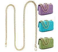 VOARGE 120 cm DIY fer chaîne plate chaîne de sac à main en métal bandoulière cross body sangle de rechange sac fer chaîne plate (or)