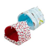 Voarge 2 Pièces Maison pour Cochon d'Inde, Lits Grotte Chauds Petits, Peluche Petits Animaux Couchages Hiver Interieur pour Hamster L’écureuil Le Cochon d'Inde Bébés 19 * 19CM