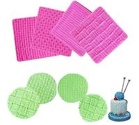 Voarge 4 tapis en silicone pour gâteaux de sucre tricotés pull et crochet tapis de gâteau de cuisson décoration de gâteau moule de cuisson fournitures de cuisson