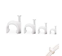 Voarge 400 Pièces Cavalier Cable Electrique,Fixation Cable Electrique,Attache Fil Electrique, Clips cable,avec Clou en Acier, Fixation cable electriqu, 4 tailles de 4 mm, 6 mm, 8 mm, 10 mm