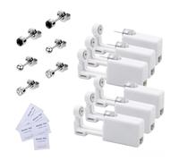 Voarge 6 pièces pistolet de perçage d'oreille, kit de pistolet de perçage de nez d'oreille stérile jetable de sécurité outil auto-perçant indolore avec des goujons d'oreille,noir