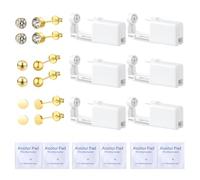 Voarge 6 pièces pistolet de perçage d'oreille, kit de pistolet de perçage de nez d'oreille stérile jetable de sécurité outil auto-perçant indolore avec des goujons d'oreille,L'or, sous trois formes