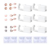 Voarge 6 pièces pistolet de perçage oreille, kit stérile jetable de sécurité outil auto-perçant indolore à trois formes, rose