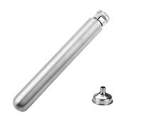 Voarge Bouteille de vin Portable en Acier Inoxydable en Forme de Cigare pour Alcool, Acier Inoxydable, Argent, 50 ML