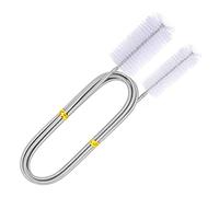 Voarge Brosse de nettoyage pour aquarium - 150 cm - Flexible - Double extrémité - Pour tuyaux d'aquarium - Filtre - Brosse de tuyau - Blanc