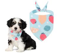 Voarge Écharpe pour Chien, Bandana Classique à Carreaux, Bandana pour Chiens, Triangles de Cou lavables pour Chiens de Petite, Moyenne et Grande Taille (écharpe Fraise, S)