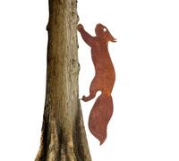 Voarge Écureuil rouillé à visser dans le bois, écureuil rouillé, décoration de jardin pour l'extérieur, décoration de jardin pour le jardin