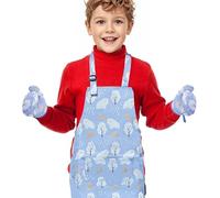 Voarge Ensemble de tabliers de cuisine pour enfants, réglable, pour la cuisine, la pâtisserie, la peinture, les fêtes, pour garçons et filles de 6 à 9 ans, Ours polaire, L