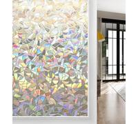 Voarge Film de fenêtre opaque, auto-adhésif, effet arc-en-ciel sous la lumière, film de protection pour fenêtre, multicolore, opaque, autocollant - Décoration colorée pour votre maison - 44,5 x 200 cm
