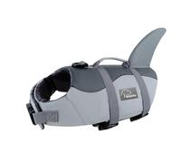 Voarge Gilet de sauvetage pour chien pour requins - Avec poignée et réflecteur - Gilet de sécurité pour animaux de compagnie - Gris - XL