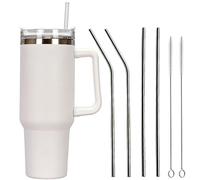 Voarge Gobelet à café de 1200 ml à emporter avec couvercle et paille - Tasse à café de voyage - Gobelet isotherme à double paroi en acier inoxydable - Pour boissons chaudes et froides