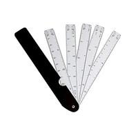 Voarge Jauge d'éventail, Règles de pliage, échelle en plastique, semelle géométrique de la règle de dessin Outil de mesure pour fournitures d'étudiants de l'enseignement