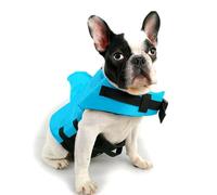 Voarge Life Jacket, Bouée de sauvetage pour chien, Avola de Paddle, Flottabilité supérieure, Ripstop Réglable Requin Gilet de sauvetage, Bleu, L