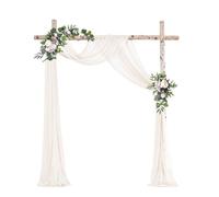 Voarge Lot de 1 Mariage Arche Tenture, 75x600cm Tissu Drapé en Tulle Transparent, Fond Décor pour Photographie, Cérémonie, Fête, Rideau de Gaze