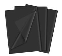 Voarge Lot de 100/120 feuilles de papier de soie 35 x 50 cm - Papier cadeau pour emballage cadeau, fête d'anniversaire, mariage, artisanat (noir)