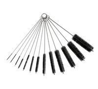 Voarge Lot de 13 brosses de nettoyage en nylon, brosses à bouteille, tube de nettoyage du système de brosse, tuyau de nettoyage du système de brosse pour paille, bouteille, théière, verre - Noir