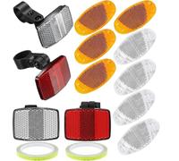 Voarge Lot de 14 réflecteurs de vélo avant arrière avec support, bandes réfléchissantes de 8 m, accessoires de vélo pour vélo, VTT, vélo de route, adultes et enfants