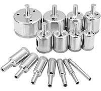 Voarge Lot de 15 forets diamantés HSS acier au carbone, coupe à humide, pour carrelage marbre, verre, perceuse
