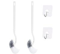 Voarge Lot de 2 brosses de toilette, brosse de toilette, brosse de nettoyage, brosse de toilette, courbée, long manche pour nettoyage en profondeur