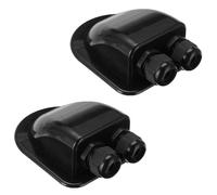 Voarge Lot de 2 passages de toit, 2 voies étanches en ABS pour camping-car, pour satellite solaire, climatisation, camping-car, caravane, bateau