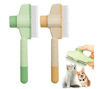 Voarge Lot de 2 peignes auto-nettoyants anti-puces pour chat et chien - Brosse à poils longs et courts