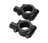 Voarge Lot de 2 supports universels pour rétroviseur de guidon de moto 7/8" (noir)