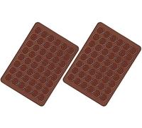 Voarge Lot de 2 Tapis de Cuisson Macarons en Silicone 48 Cavités Antiadhésives Tapis de Cuisson Macarons en Silicone 38 x 28 cm