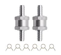 Voarge Lot de 2 valves de retour de carburant en aluminium avec 6 pinces à ressort pour essence, diesel, huile, carburateur, 10 mm