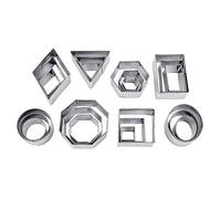 VOARGE Lot de 24 Mini emporte-pièces en métal pour Biscuits géométriques Mini découpes, Bricolage pour Cuisine, pâtisseries, Halloween, Noël Octagon