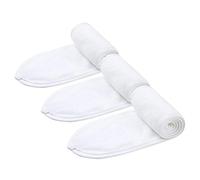 Voarge Lot de 3 bandeaux en microfibre réglables avec fermeture Velcro Idéal pour démaquillant, spa, sport, yoga, lavable Blanc