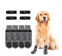 Voarge Lot de 4 chaussettes antidérapantes pour chien - Design réglable - Pour l'intérieur et l'extérieur - Taille L