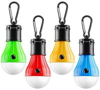 Voarge Lot de 4 lampes LED de camping étanches avec mousqueton, mousqueton pour camping, pêche, montagne, excursion, jardin, patio