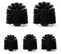 Voarge Lot de 5 têtes de brosse de rechange en plastique Noir Ø 8 cm
