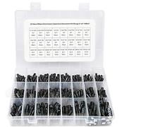 Voarge Lot de 500 Composants Électroniques Condensateurs Électrolytiques 24 Valeurs 0,1uF-1000uF avec Boîte en Plastique Transparente