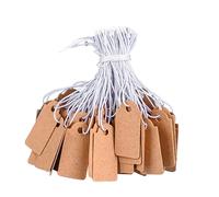 Voarge Lot de 500 étiquettes de prix, 25 mm x 45 mm, en carton, pour produit d'identification, étiquettes, marquage, cartes de place, marron