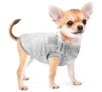 Voarge Manteau d'hiver en laine pour animaux de compagnie avec anneau en D, pull chaud d'hiver pour chien et chat, vêtements pour animaux de compagnie, costume pour chiot, gris, M (Gris, XXL)
