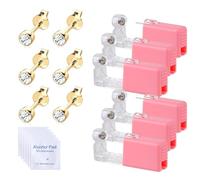 Voarge Pistolet de perçage d'oreille jetable stérile de sécurité - Kit pistolet de perçage d'oreille avec kit de piercing pour l'asepsie, Boucles d'oreilles en plastique et acier inoxydable, Acier