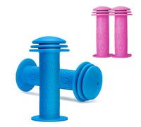 Voarge Poignées de vélo pour enfant - En caoutchouc antidérapant - 22 mm - Extrémité de sécurité de 105 mm - Pour vélo d'enfant, scooter, tricycle et draisienne - Bleu