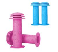 Voarge Poignées de vélo pour enfant - En caoutchouc antidérapant - 22 mm - Extrémité de sécurité de 105 mm - Pour vélo d'enfant, scooter, tricycle et draisienne - Rose