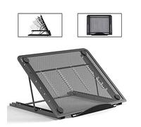 Voarge Support pour ordinateur portable et notebook avec support réglable multi-angle pliable en acier inoxydable pour iPad Air/Mini/MacBook (10" à 15")